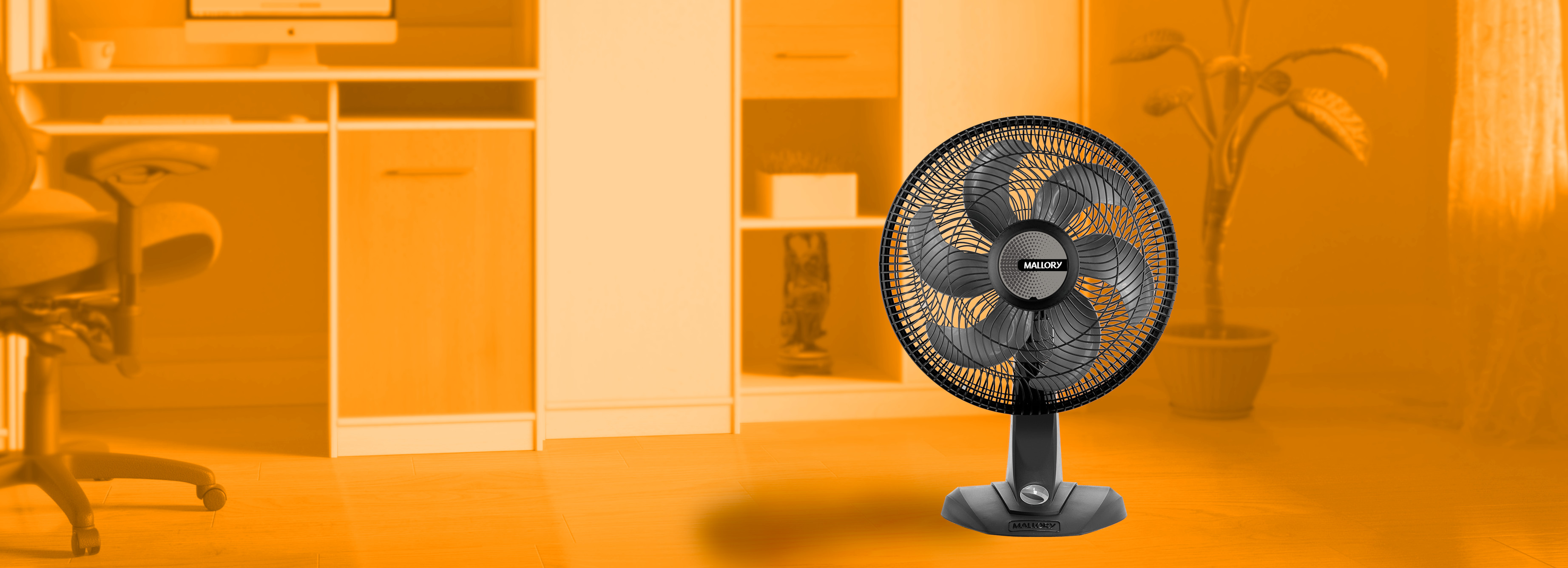Ventilador Mallory Olimpo TS, 6 P&aacute;s, 40cm, Preto - B9440089