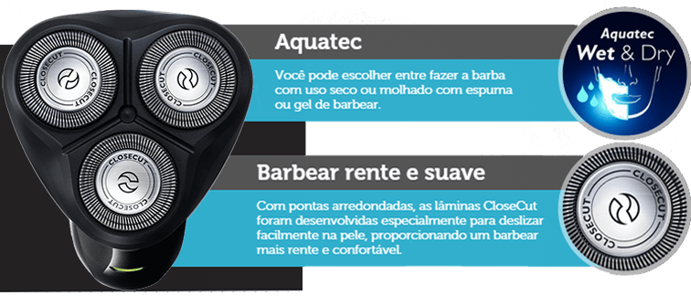 Barbeador seco e molhado - Philips AquaTouch