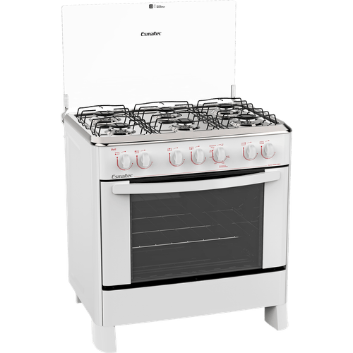 Fogão 6 Bocas de Piso Esmaltec, Branco - Bali 6076 Menor preço em Fogão 6 Bocas de Piso Esmaltec, Branco - Bali 6076
