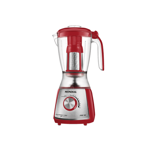 Liquidificador Mondial Eletronic Filter, 10 Velocidades, Filtro, Vermelho Inox - L-74 Menor preço em Liquidificador Mondial Eletronic Filter, 10 Velocidades, Filtro, Vermelho Inox - L-74