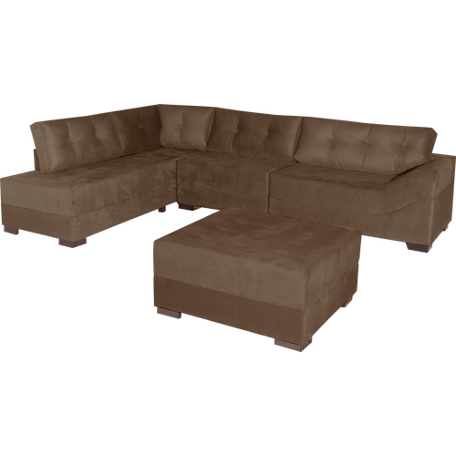 Sofá de Canto 2 e 3 Lugares com Puff - Bom Pastor Milão Menor preço em Sofá de Canto 2 e 3 Lugares com Puff - Bom Pastor Milão