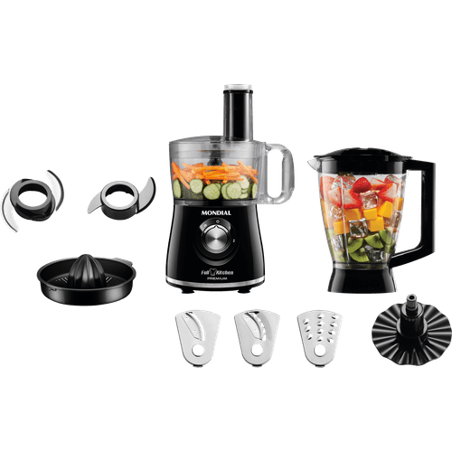 Multi Processador Full Kitchen Premium Mondial Preto/Inox - NMP08 Menor preço em Multi Processador Full Kitchen Premium Mondial Preto/Inox - NMP08
