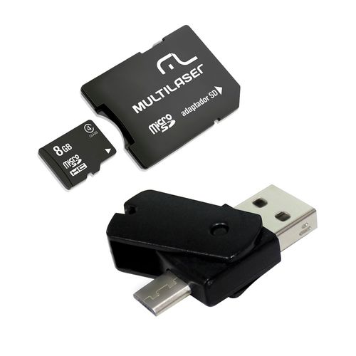 Kit dual drive OTG 8GB Multilaser - MC130 Menor preço em Kit dual drive OTG 8GB Multilaser - MC130