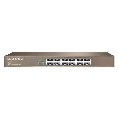 SWITCH 24 PORTAS FAST ETHERNET QOS MULTILASER - RE124 Menor preço em SWITCH 24 PORTAS FAST ETHERNET QOS MULTILASER - RE124