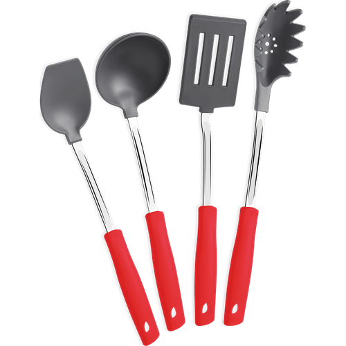Conjunto de Utensílios Easy, 4 Peças, em Nylon, Cabo em Polipropileno - 25299707 Menor preço em Conjunto de Utensílios Easy, 4 Peças, em Nylon, Cabo em Polipropileno - 25299707