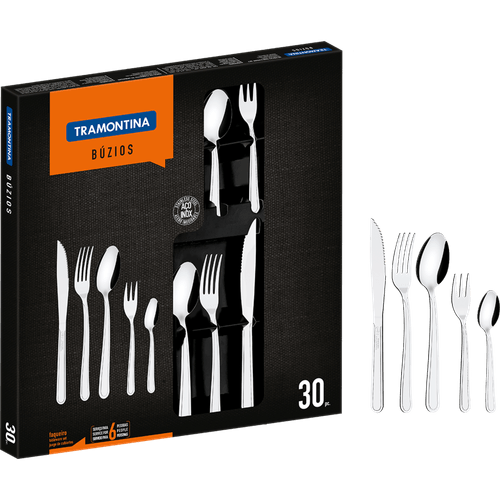 Menor preço em Faqueiro Tramontina Búzios 30 Peças em Aço Inox - 23798/050
