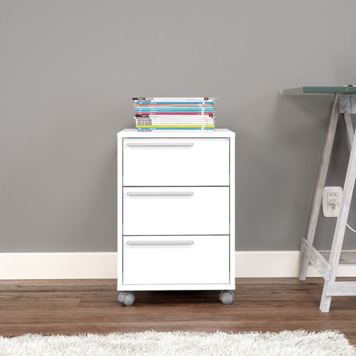 Gaveteiro Maia com 3 Gavetas Branco - Politorno Menor preço em Gaveteiro Maia com 3 Gavetas Branco - Politorno