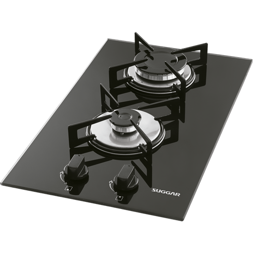 Fogão de Mesa Suggar Cook Top, 2 Bocas, Vidro Preto, à Gás - FG2002VP - Bivolt Menor preço em Fogão de Mesa Suggar Cook Top, 2 Bocas, Vidro Preto, à Gás - FG2002VP - Bivolt