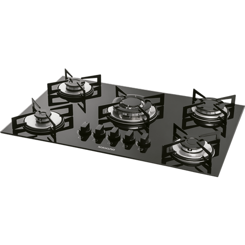 Cooktop Suggar 5 Bocas Tripla Chama em Vidro, Preto - FG5305VP - Bivolt Menor preço em Cooktop Suggar 5 Bocas Tripla Chama em Vidro, Preto - FG5305VP - Bivolt