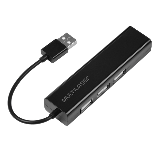 Conversor Ac. Hub USB 2.0 3 Portas + Rj45 Fêmea Preto Multilaser - AC304 Menor preço em Conversor Ac. Hub USB 2.0 3 Portas + Rj45 Fêmea Preto Multilaser - AC304