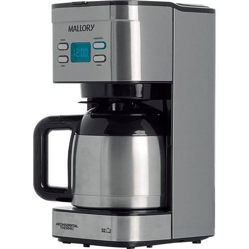 Cafeteira Mallory Aroma Digital Thermic, Display LCD, Inox - B9200060 Menor preço em Cafeteira Mallory Aroma Digital Thermic, Display LCD, Inox - B9200060