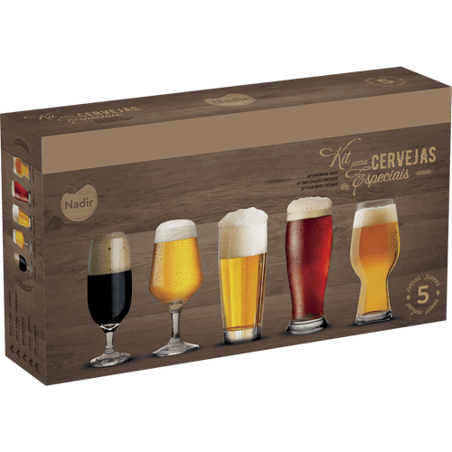 Kit Copos Cervejas Especiais Nadir Figueiredo, 5 peças em vidro - 8310 Menor preço em Kit Copos Cervejas Especiais Nadir Figueiredo, 5 peças em vidro - 8310