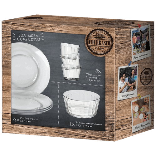 Conjunto de Pratos para Churrasco Nadir, 8 Peças - 1902 Menor preço em Conjunto de Pratos para Churrasco Nadir, 8 Peças - 1902