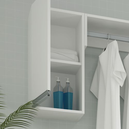 Armário Aéreo para Lavanderia 1 Porta 1 Prateleira BS 32 - Branco Menor preço em Armário Aéreo para Lavanderia 1 Porta 1 Prateleira BS 32 - Branco