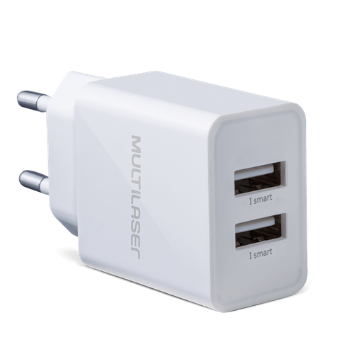 Carregador De Parede Concept 2 Portas Usb I-Smart Branco Multilaser - CB118 Menor preço em Carregador De Parede Concept 2 Portas Usb I-Smart Branco Multilaser - CB118