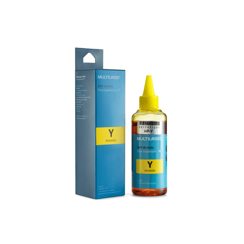 Refil de Tinta Amarelo HP 100ML Multilaser - RF004 Menor preço em Refil de Tinta Amarelo HP 100ML Multilaser - RF004