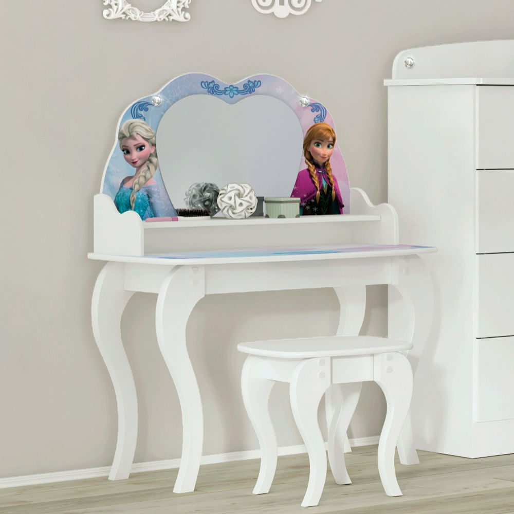 Penteadeira Infantil Frozen Disney Star Com Banqueta Licenciado ~ Decoração De Quarto Com Penteadeira Penteadeira Infantil Frozen Disney Star Com Banqueta Licenciado ~ Decoração De Quarto Com Penteadeira