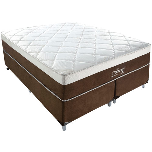 Conjunto Box Casal King, Molas Ensacadas, 193x203cm - Montreal Amore Menor preço em Conjunto Box Casal King, Molas Ensacadas, 193x203cm - Montreal Amore