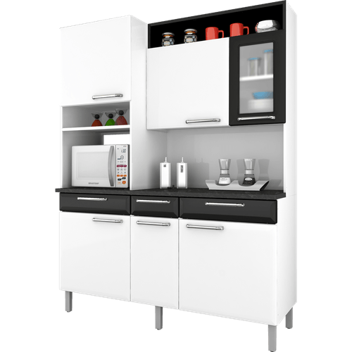 Cozinha de Aço Preta: Praticidade e Organização