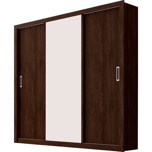 Guarda-roupa em MDP com Pés, 3 Portas e 2 Gavetas, Espelho - Demóbile Residence Menor preço em Guarda-roupa em MDP com Pés, 3 Portas e 2 Gavetas, Espelho - Demóbile Residence