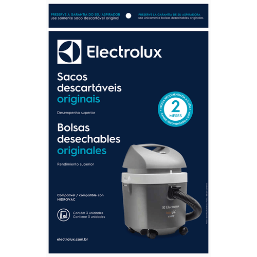 Kit Electrolux com 3 Sacos Para Aspiradores, 6.5L, Hidrovac - CSEHV é boa?