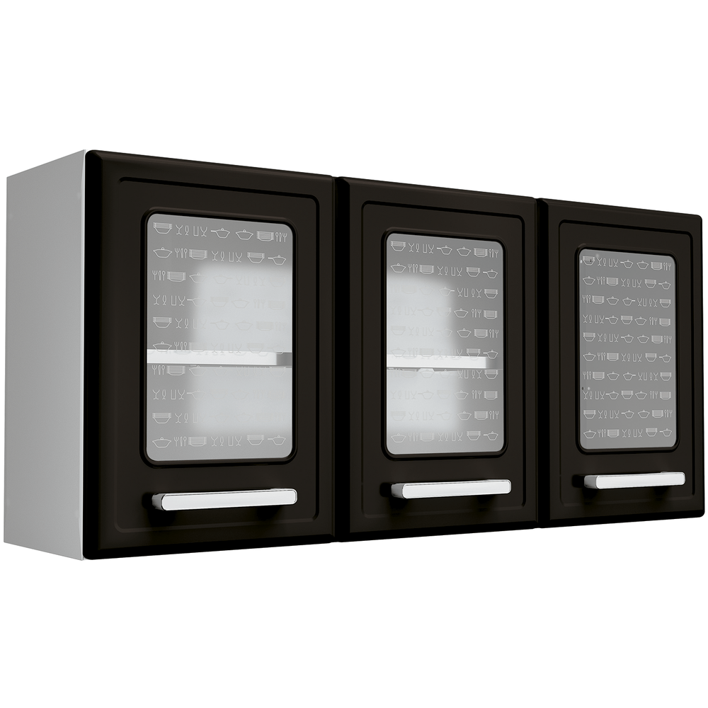 Arm Rio Triplo M Dio De A O 3 Portas Com Vidro Bertolini Gourmet Arm Rio Triplo M Dio De A O 3 Portas Com Vidro Bertolini Gourmet