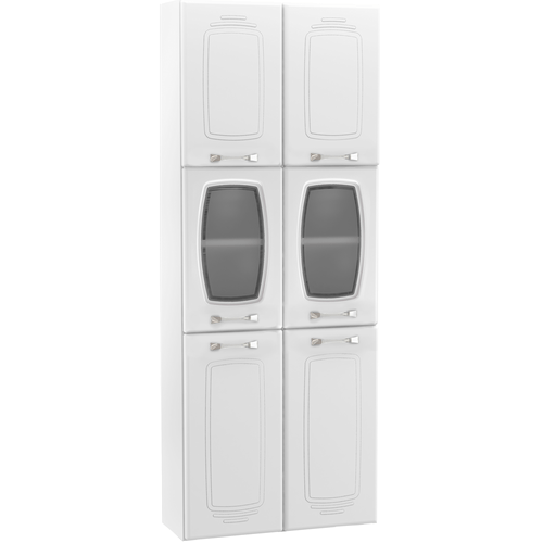 Paneleiro Duplo em Aço, 5 Prateleiras e 6 portas, Vidro Temperado- Telasul Novitá Menor preço em Paneleiro Duplo em Aço, 5 Prateleiras e 6 portas, Vidro Temperado- Telasul Novitá