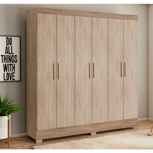 Guarda-roupa em MDP, com 6 Portas e 3 Gavetas - Demóbile Prático Menor preço em Guarda-roupa em MDP, com 6 Portas e 3 Gavetas - Demóbile Prático