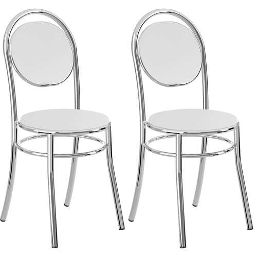 Conjunto de Cadeiras em Aço Cromado - Carraro 190 - Branco Menor preço em Conjunto de Cadeiras em Aço Cromado - Carraro 190 - Branco