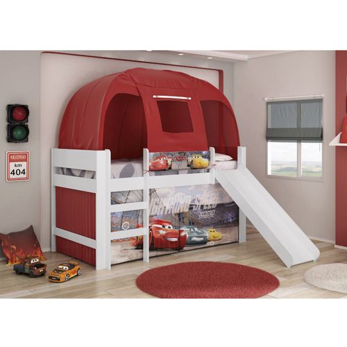 Cama Infantil com Escorrega e Barraca Carros Disney - Pura Magia Menor preço em Cama Infantil com Escorrega e Barraca Carros Disney - Pura Magia