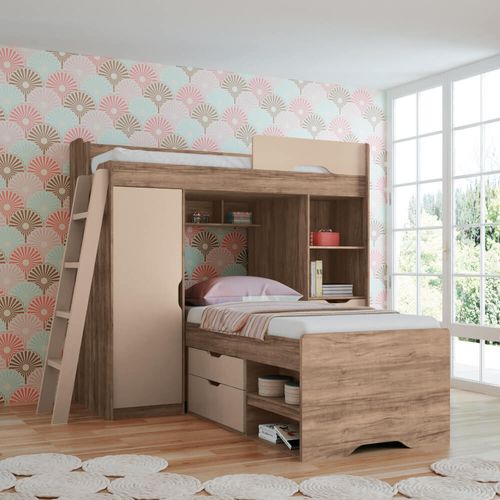 Beliche Multifuncional Conect com 5 Gavetas - Atacama/Capuccino Menor preço em Beliche Multifuncional Conect com 5 Gavetas - Atacama/Capuccino