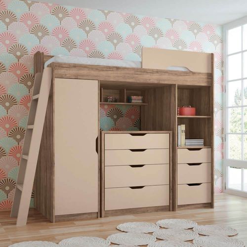 Cama Multifuncional Conect com Cômoda 100% MDF Atacama/Capuccino Menor preço em Cama Multifuncional Conect com Cômoda 100% MDF Atacama/Capuccino