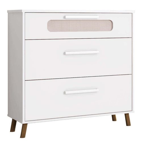 Cômoda Infantil 3 Gavetas Retrô Bibi 100% MDF - Branco Menor preço em Cômoda Infantil 3 Gavetas Retrô Bibi 100% MDF - Branco
