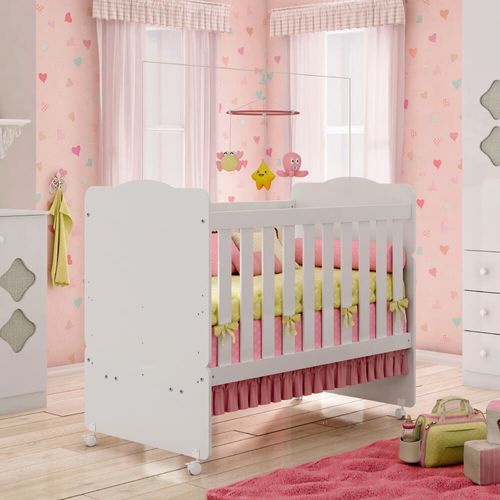 Berço Mini Cama Doçura com Rodízios 100% MDF - Branco Menor preço em Berço Mini Cama Doçura com Rodízios 100% MDF - Branco