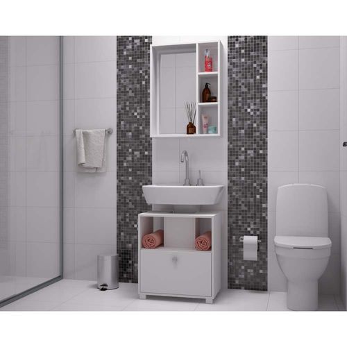 Conjunto de Banheiro com Gabiente e Armário 3 Nichos - Branco é ruim? Conjunto de Banheiro com Gabiente e Armário 3 Nichos - Branco é boa?