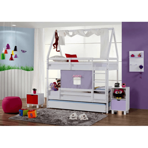 Beliche/ Treliche Teen Play com Telhado VI, Xale, Janelinha Lilás e Grade de Proteção - Casatema Menor preço em Beliche/ Treliche Teen Play com Telhado VI, Xale, Janelinha Lilás e Grade de Proteção - Casatema