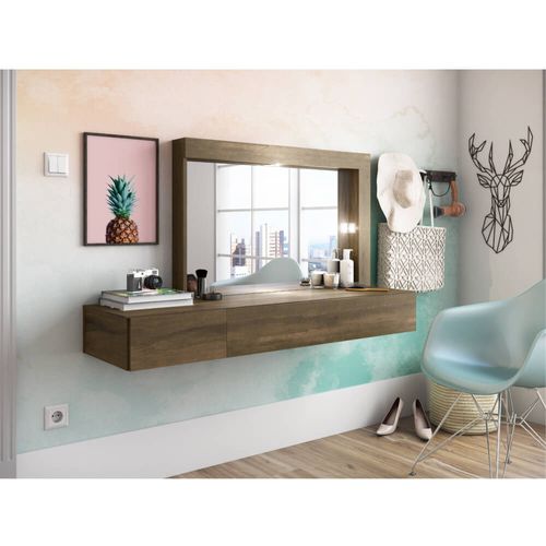 Penteadeira Camarim Inspiração com Led e 2 Gavetas - Cedro Menor preço em Penteadeira Camarim Inspiração com Led e 2 Gavetas - Cedro