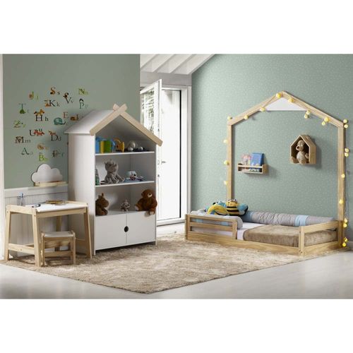 Mini Cama Montessoriana Graciosa com Moldura de Parede - Casatema Menor preço em Mini Cama Montessoriana Graciosa com Moldura de Parede - Casatema