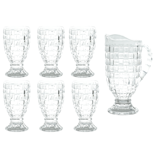 Conjunto Jarra Com 6 Taças Bon Gourmet, 1.35L, Vidro - 26810 Menor preço em Conjunto Jarra Com 6 Taças Bon Gourmet, 1.35L, Vidro - 26810