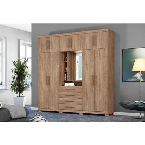 Guarda-Roupas 10 Portas, 4 Gavetas, Com Espelho, MDP - Demobile Moscou Menor preço em Guarda-Roupas 10 Portas, 4 Gavetas, Com Espelho, MDP - Demobile Moscou