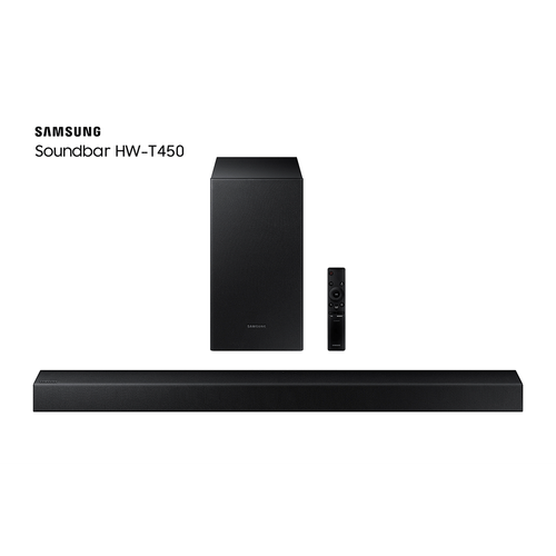 Soundbar Samsung 2.1 Canais, 200W, Bluetooth®, Subwoofer Sem Fio, Preto - HW-T450/ZD Menor preço em Soundbar Samsung 2.1 Canais, 200W, Bluetooth®, Subwoofer Sem Fio, Preto - HW-T450/ZD