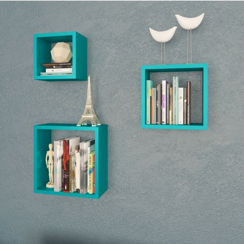 Conjunto Nichos Trio Decorativo - Turquesa Menor preço em Conjunto Nichos Trio Decorativo - Turquesa