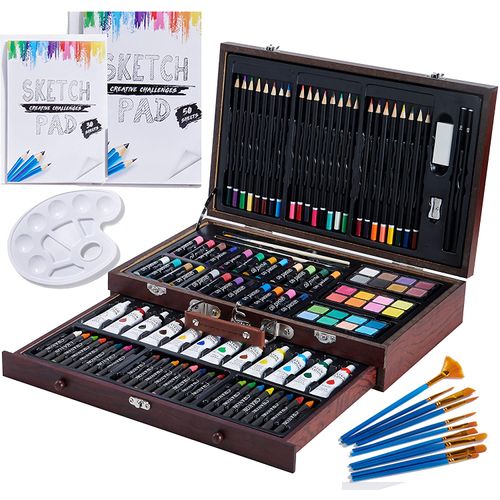 Lápis de Cor Profissional Maleta de Madeira Vigorfun 129pcs Menor preço em Lápis de Cor Profissional Maleta de Madeira Vigorfun 129pcs