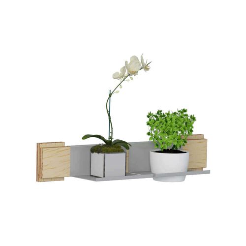 Kit Jardim Vertical Green com 1 Cachepot - Natural/Cinza Menor preço em Kit Jardim Vertical Green com 1 Cachepot - Natural/Cinza