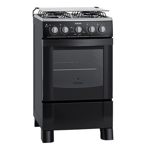 Fogão Star Clean 4 Bocas Preto com Forno Autolimpante - Itatiaia - PRETO Menor preço em Fogão Star Clean 4 Bocas Preto com Forno Autolimpante - Itatiaia - PRETO