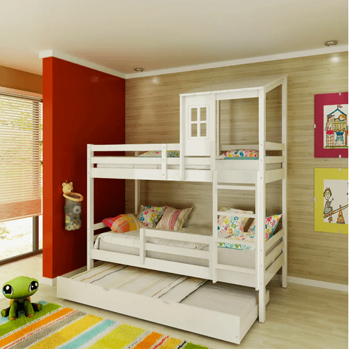 Beliche/ Treliche infantil Teen Play, Grade de Proteção, Telhado II e Cama auxiliar/Gavetão Casatema Menor preço em Beliche/ Treliche infantil Teen Play, Grade de Proteção, Telhado II e Cama auxiliar/Gavetão Casatema