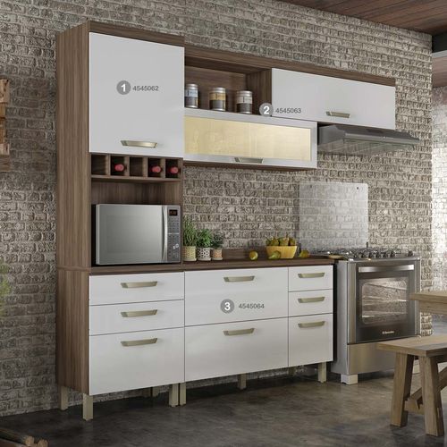 Cozinha Condessa 3 Peças - Nesher - Nogal-Branco é ruim? Cozinha Condessa 3 Peças - Nesher - Nogal-Branco é boa?