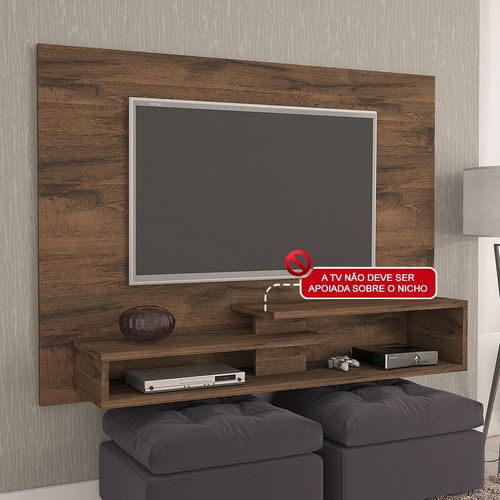 Painel Doppio, Acabamento Naturale com Nicho Decorativo - Permóbili - Cafe Menor preço em Painel Doppio, Acabamento Naturale com Nicho Decorativo - Permóbili - Cafe