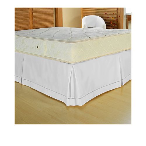 Saia Box Solteiro Ponto Palito Branca Casaborda Menor preço em Saia Box Solteiro Ponto Palito Branca Casaborda