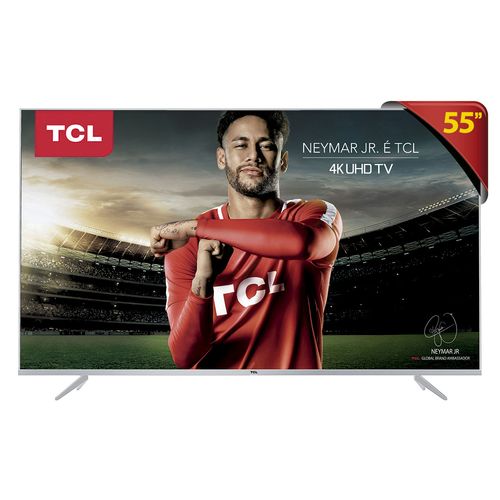 TV Led 55" Smart TV TCL P6US 4K Ultra HD - Wi-Fi, Design Slim, Tecnologia Ginga - UNICA Menor preço em TV Led 55" Smart TV TCL P6US 4K Ultra HD - Wi-Fi, Design Slim, Tecnologia Ginga - UNICA